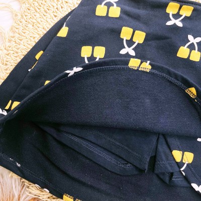  Conj. Regata Happy e Short Saia Cherrys - Mostarda e Marinho